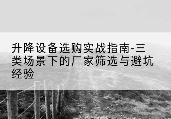 疏附移动式升降机厂家推荐-升降设备选购实战指南-三类场景下的厂家筛选与避坑经验