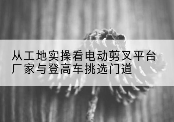疏附电动剪叉升降平台厂家-从工地实操看电动剪叉平台厂家与登高车挑选门道